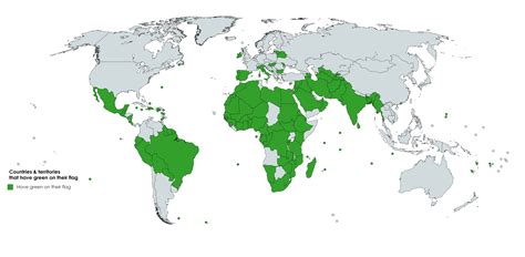 Countries And Territories That Have Green On Their Flag Oc Rvexillology