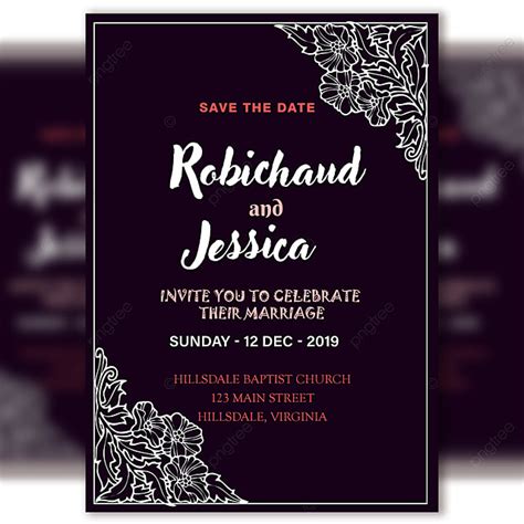 Vintage Wedding Invitation Card Template Psd File With Royal Frame
