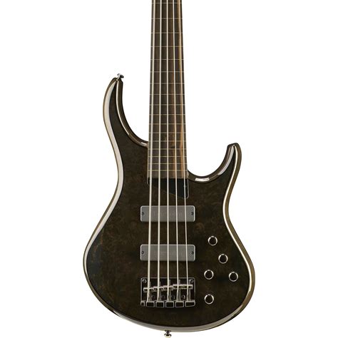MTD Kingston ZX 5 String Fretless Electric Bass Guitar Transparent