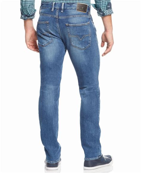 Quần Jeans Guess Slim Straight Folsom Blues Wash Cao Cấp