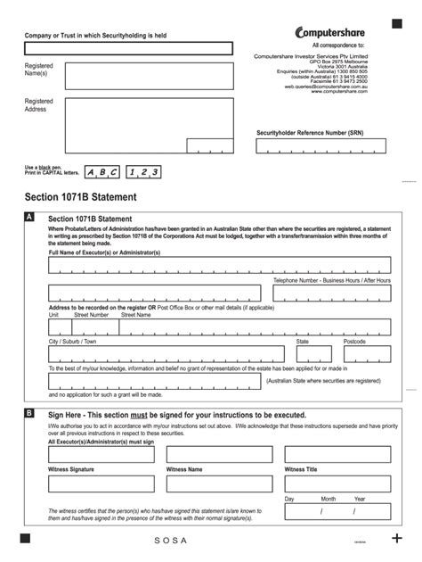 Printable Forms Computershare Printable Forms Free Online