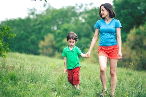 363 Little Boy Walks Park Hand His Mom Stock Photos Free And Royalty