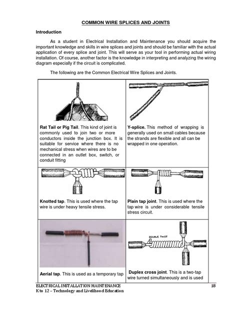 Common Wire Splices And Joints Electrical Wiring Wire