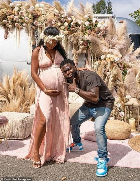 Kevin Hart S Pregnant Wife Poses Nearly Nude In Unfastened Blazer Daily Mail Online
