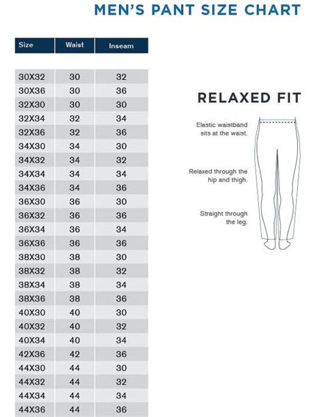 Mens Clothing And Accessories Mens Pants Length Size Chart