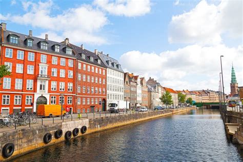 Waterfront City Buildings Along The Canal In Copenhagen Denmark Stock Image Image Of Denmark