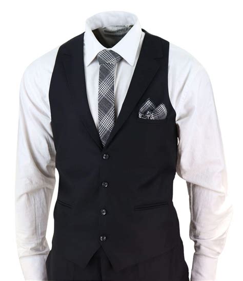 Buy Men S 3 Piece Suit Black Tailored Fit Smart Formal 1920s Classic