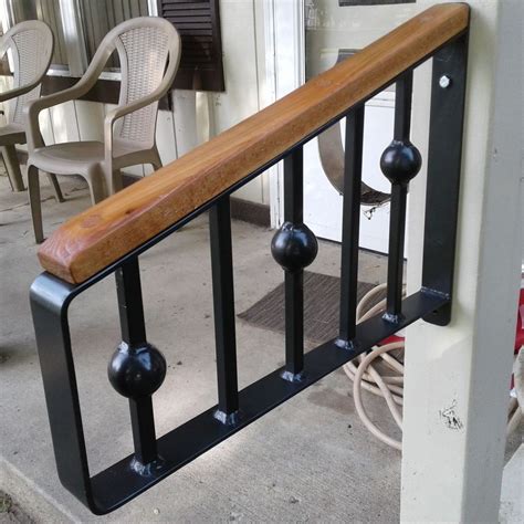 Wrought Iron Metal Steel 1 2 Step Handrail Home Decor Safety Rail Set
