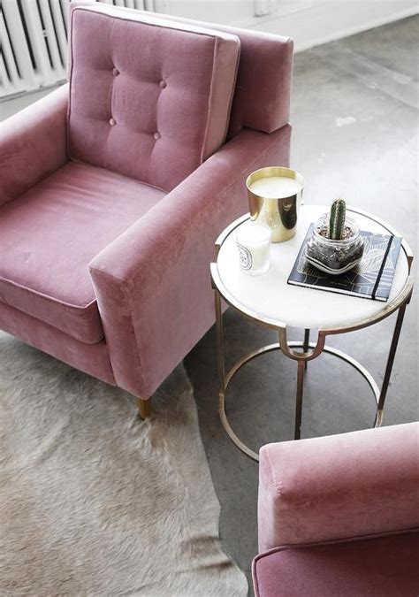 Yaheetech velvet club chair accent arm chair upholstered barrel chair with armrest for living room bedroom ore international pink/black high heels storage chair. Pink Velvet Tufted Chairs with Taupe Cowhide Rug ...