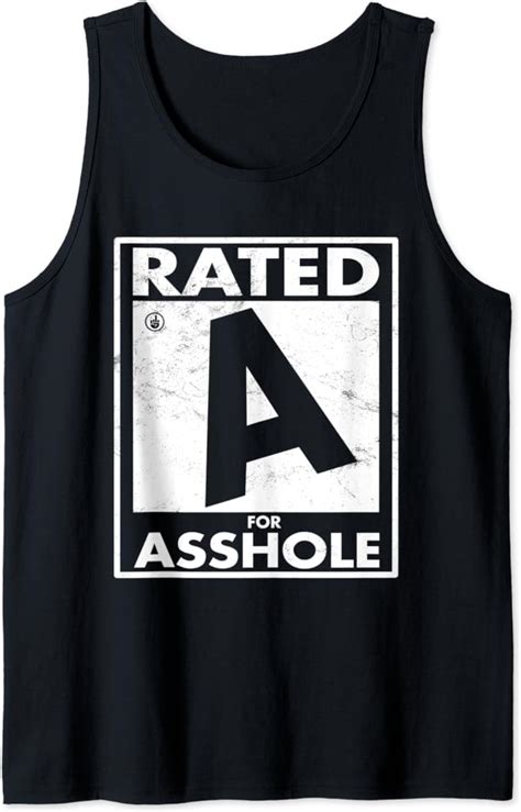 funny adult humor offensive ts men rated a for asshole tank top clothing