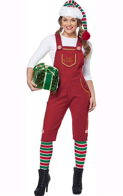 Santas Workshop Elf Adult Womens Christmas Costume Ebay