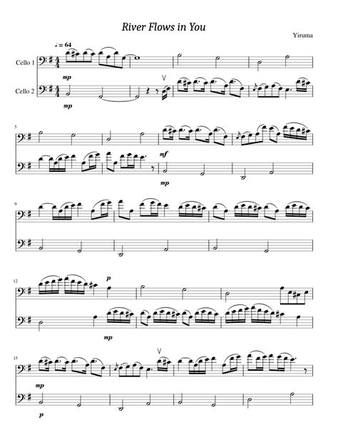 41 sheet music found yiruma river flows in you. River flows in you (cello duo) Sheet music for Cello | Download free in PDF or MIDI | Musescore.com
