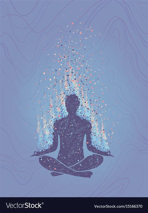 Concept Of Meditation Enlightenment Human Vector Image
