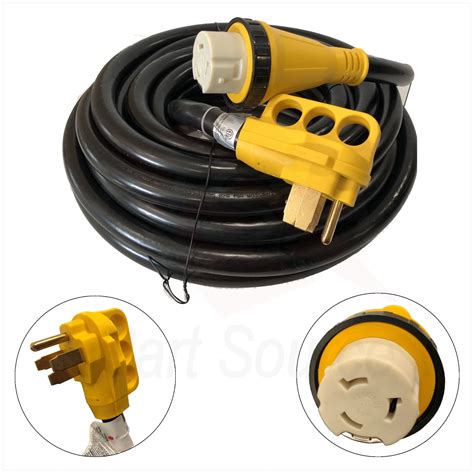 New 50 Foot 50a Rv Extension Cord Adapter Shore Power Nema 14 50p To