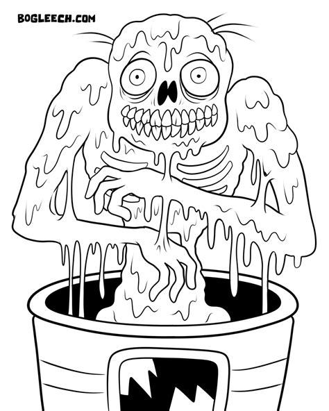Zombies Coloring Pages Melty Zombie Coloring Page By Scythemantis On