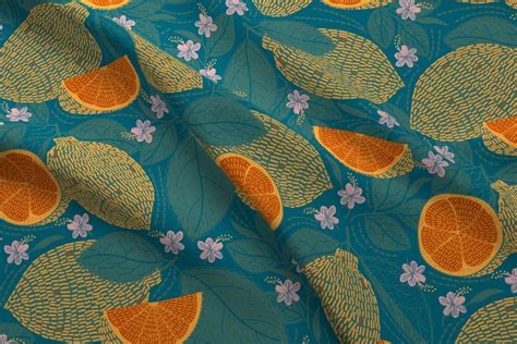 Colorful Fabrics Digitally Printed By Spoonflower Lemon Limited Color
