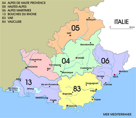 Cartograffr Régions France La Provence Alpes Côte Dazur