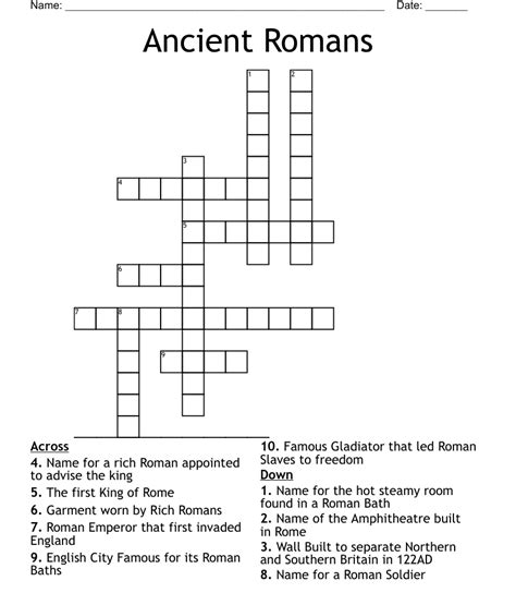 Ancient Romans Crossword Wordmint