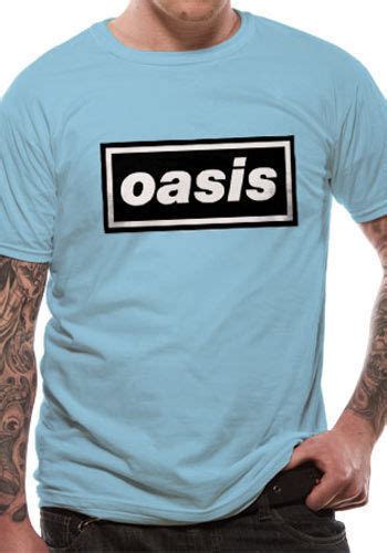 Oasis T Shirt Band Logo Definitely Maybe Official Licensed Blue Mens