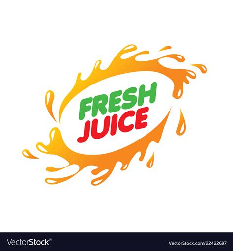 Logo For Fresh Juice On White Royalty Free Vector Image