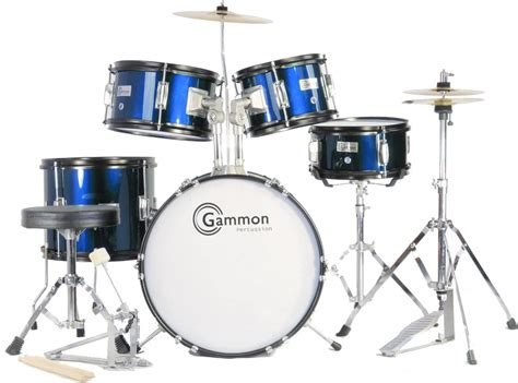 Metallic Blue Junior Drum Set With Cymbals Stool Sticks And Hardware