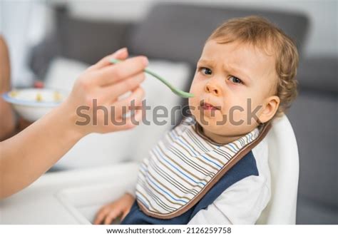 Angry Baby Boy Doesnt Want Eat Stock Photo 2126259758 Shutterstock