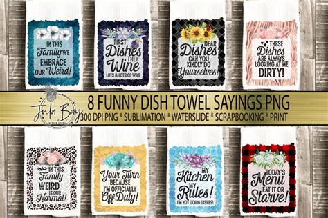 Funny Dish Towel Sayings Sublimation Bundle Png