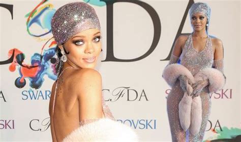 Rihanna Bares All In Sheer Swarovski Gown At The 2014 Cfda Fashion