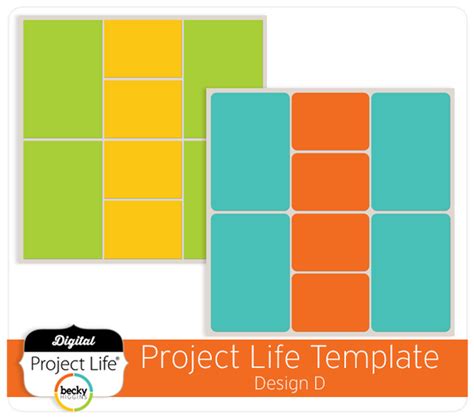 Project Life Digital Scrapbooking Template Design D