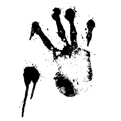 Human Handprint On A Transparent Background Vector Handprint Black