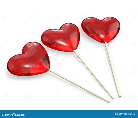 Three Heart Shaped Lollipops Stock Illustration Illustration Of Snack