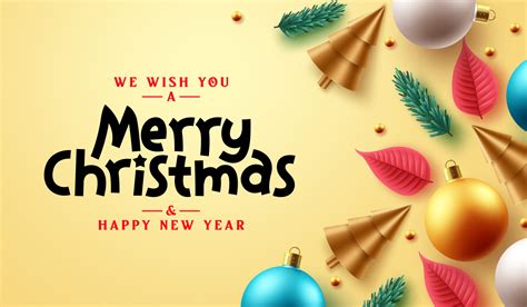 Merry Christmas Vector Background Design Christmas Greeting Text With