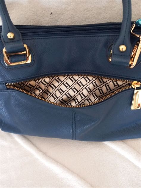 NAVY BLUE Leather Handbag By Tignanello EBay