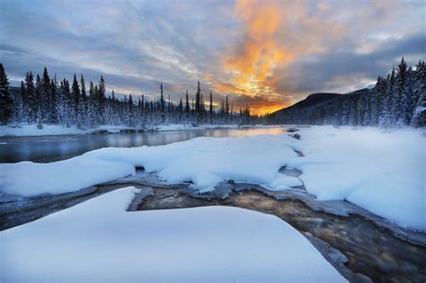 Snowy Sunrise Mountain Photos Sunrise Banff National Park