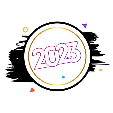 2023 Happy New Year Colorful Number Typography Font Design Happy New