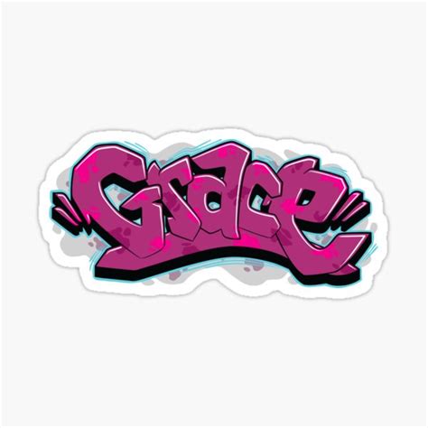 Grace Graffiti Name Sticker For Sale By Namegraffiti Redbubble