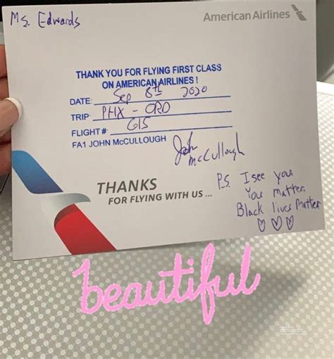 Flight Attendant Leaves Passenger In Tears With Note On Thanks For