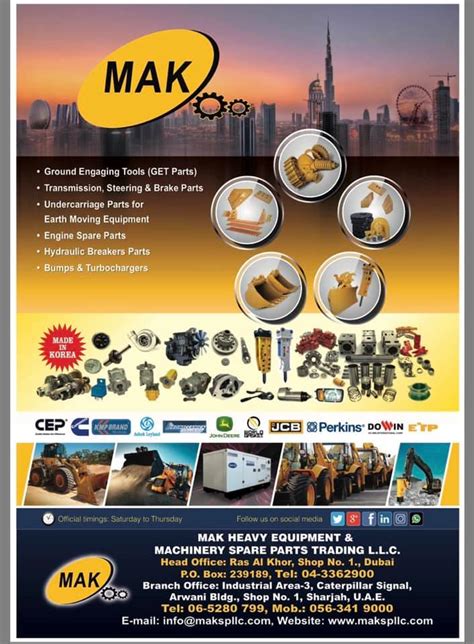 Mak Heavy Equipment And Machinery Spare Parts Trading Llc Dubai