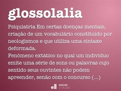 Glossolalia Dicio Dicionário Online De Português