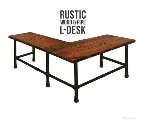 These days, people love to complete the project themselves. L-Shaped Desk Rustic Wood and Pipe Desk Rustic Corner Desk ...