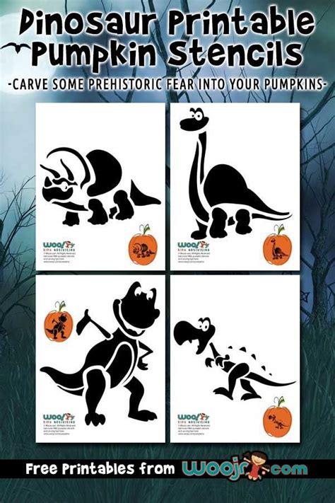 Dinosaur Printable Pumpkin Stencils Woo Jr Kids Activities