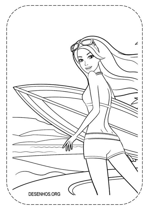 25 Desenhos da Barbie de férias para Colorir