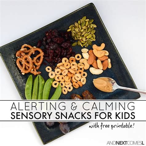 Alerting And Calming Sensory Snacks For Kids Free Printable Calming