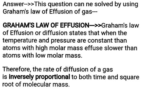 Solved Example 1214 Effusion And Molar Mass Of An Unknown Gas Team Course Hero