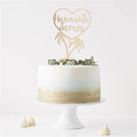 Personalised Palm Tree Wedding Cake Topper By Sophia
