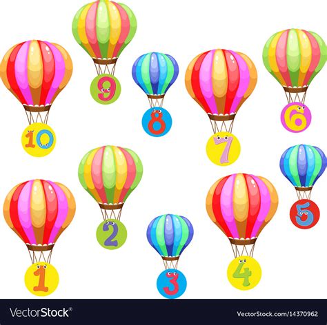 Counting Numbers On Colorful Balloons Royalty Free Vector