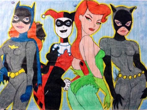 Harley Quinn Poison Ivy Batgirl And Catwoman By Alejandratwd On Deviantart