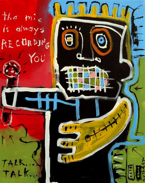 Original Jeff Hughart Abstract Outsider Basquiat Inspired Pop Funk Art