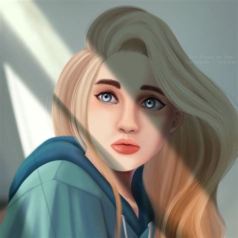 Artstation Girl With Blue Eyes And Blonde Hair