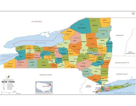 Buy New York County Map Map Of New York State